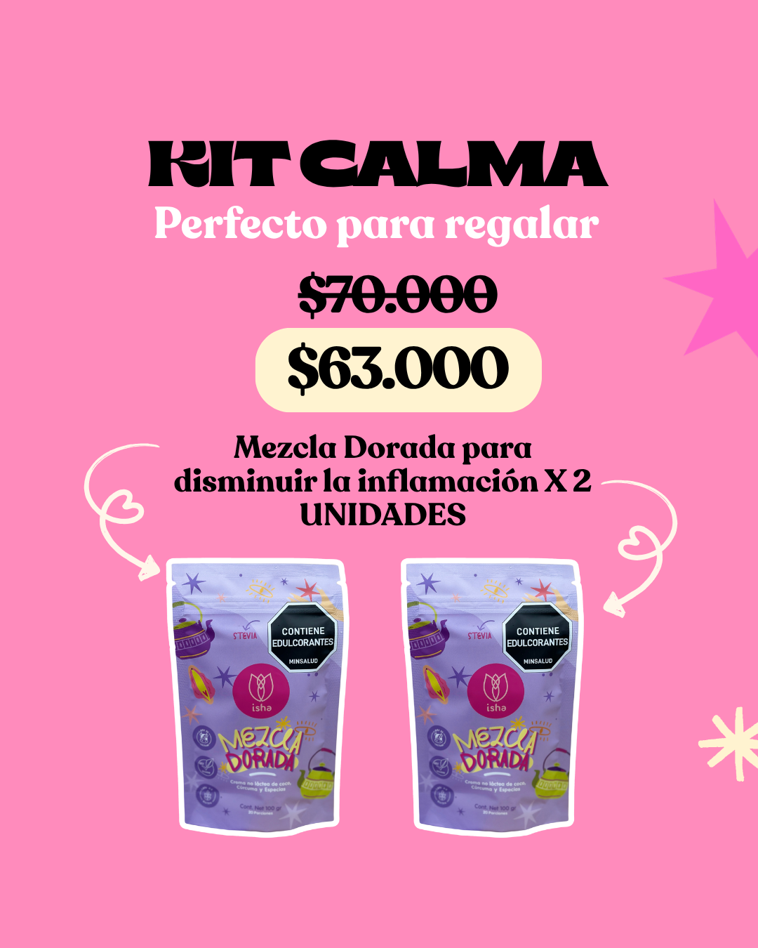 KIT CALMA: MEZCLA DORADA X 2 UNIDADES