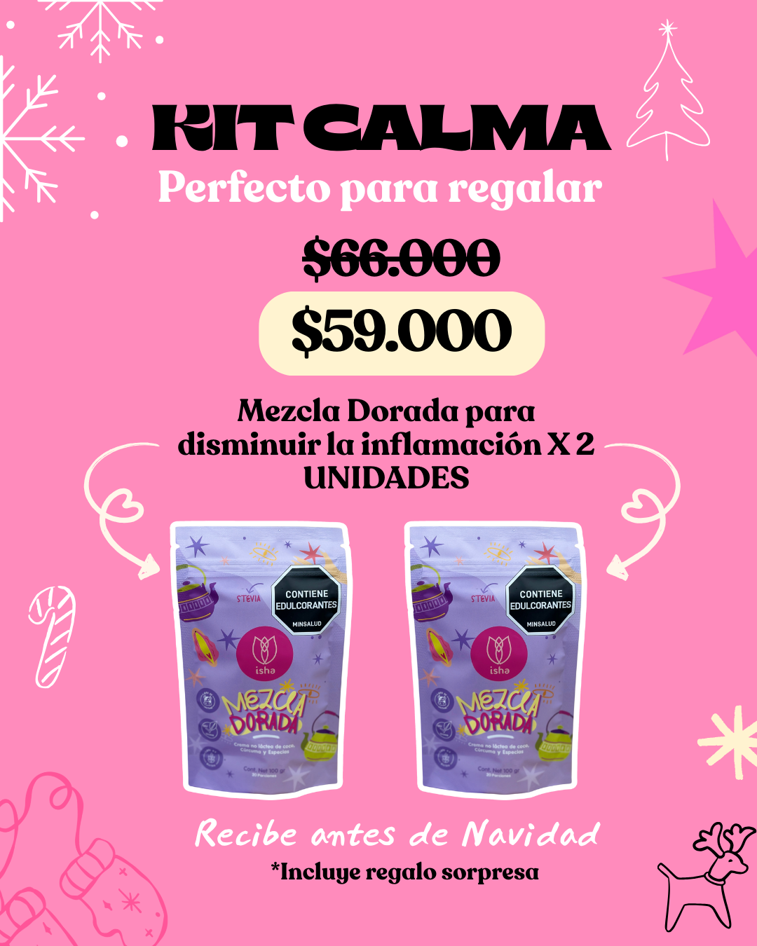 KIT CALMA: MEZCLA DORADA X 2 UNIDADES