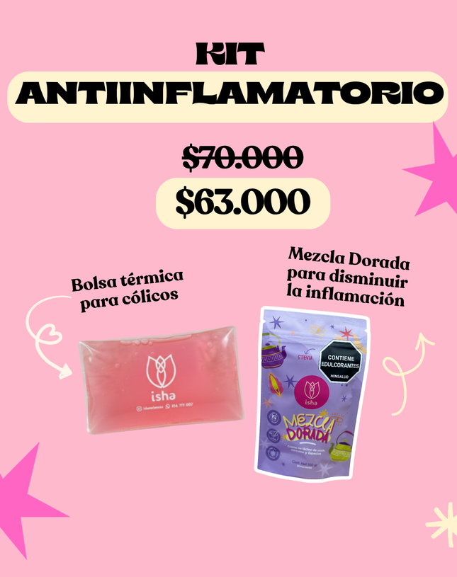 KIT ANTIINFLAMATORIO: Bolsa térmica para cólicos + MEZCLA DORADA