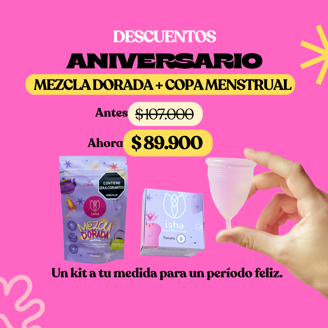 KIT INFALTABLE: COPA MENSTRUAL + MEZCLA DORADA